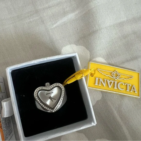 Invicta Silver Heart-Shaped Watch with Crystal Accents display picture 3